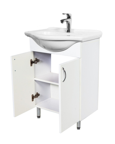 Тумба с раковиной Orange Лайт LA-60TUW+RA 60х43х83 цвет белый - фото 4