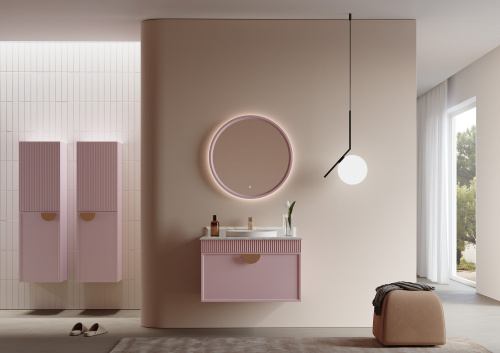 Шкаф-пенал Orka Molino 3006298 40х32х138 подвесной цвет розовый матовый - фото 2