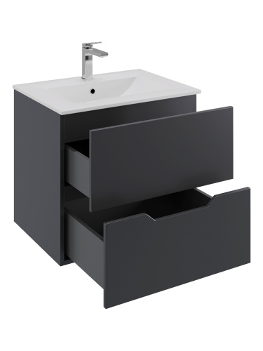 Тумба с раковиной Orange Line Li-60Tub+Ra 62х47х56 цвет черный - фото 4