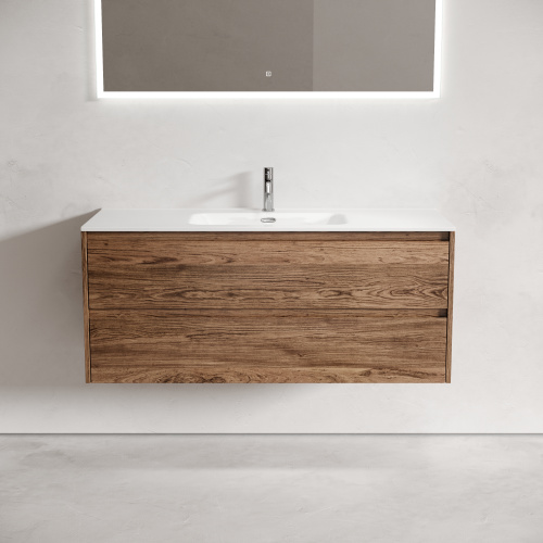 Тумба под раковину Sancos Libra LB120-1ECH 119х45х50 подвесная цвет дуб чарльстон - фото 4