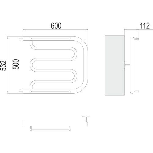 Полотенцесушитель Terminus 4620768881299 60х53 водяной хром - фото 3