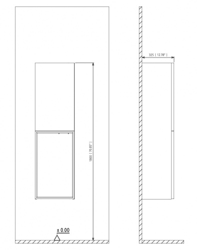Шкаф-пенал Orka Molino 3006286 40х32х138 подвесной цвет белый матовый - фото 4