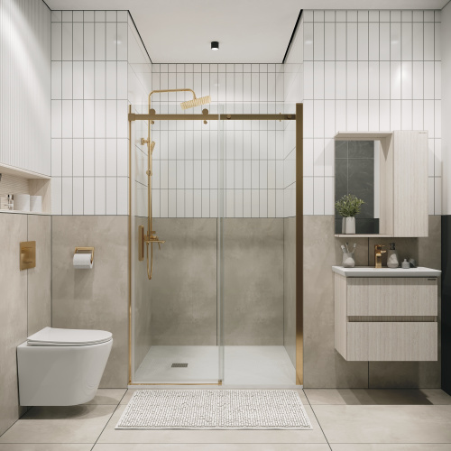 Душевая дверь Grossman Classic 100.K33.04.120.32.00 120х195 стекло прозрачное профиль золото глянцевое - фото 4