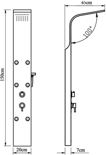 Душевая панель Aquanet Galaxy 00209997 прямоугольная настенная - фото 4