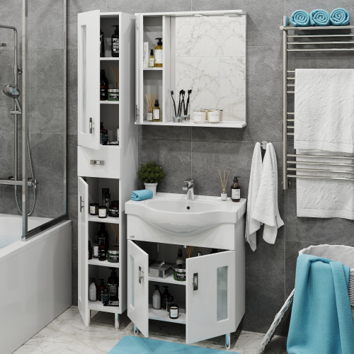 Зеркало-шкаф Onika Кристалл 206705 67х16х71 подвесной цвет белый - фото 5