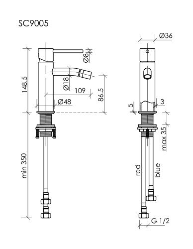 Смеситель Sancos Etna SC9005MB на биде черный - фото 3