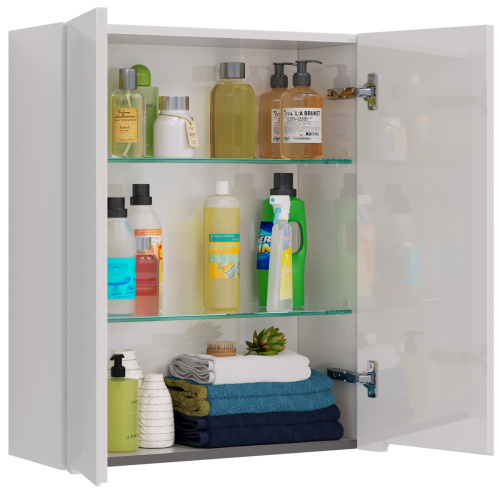 Шкаф LeMark Buno LM04B60SH 60х25х75 подвесной цвет белый/серый - фото 3