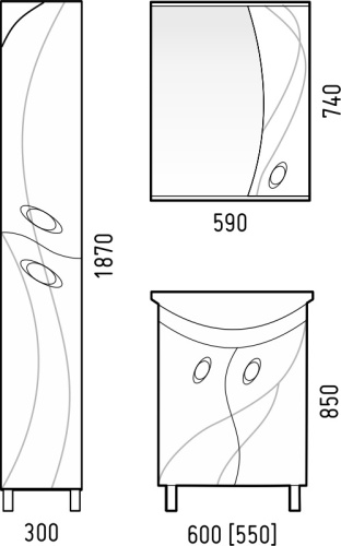 Зеркало-шкаф Corozo Наина SD-00000298 59х15х74 подвесной цвет белый - фото 2