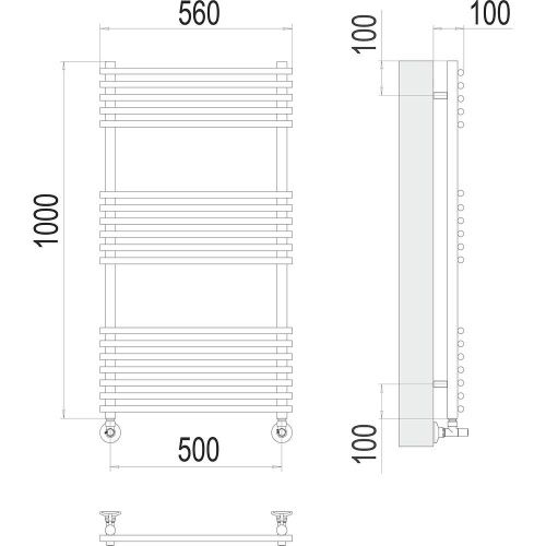 Полотенцесушитель Terminus 4670078530554 56х100 водяной хром - фото 3