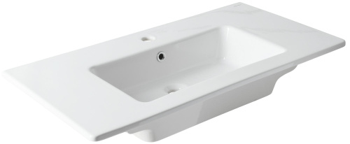 Раковина керамическая Allen Brau Fantasy 4.11013.20 92х47 полувстраиваемая цвет белый 1 отверстие под смеситель - фото 3