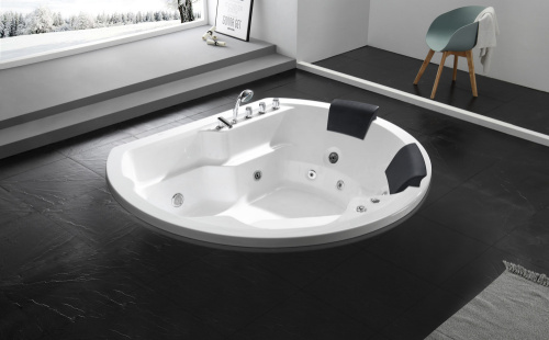 Ванна акриловая гидромассажная Gemy G9053 B 185х162 встраиваемая овальная с каркасом - фото 2