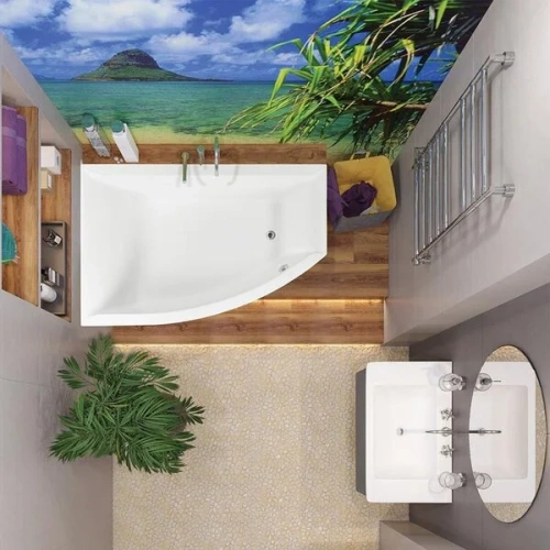 Ванна акриловая Vagnerplast Veronela VPBA160VEA3PX-04 160х105 пристенная асимметричная без каркаса - фото 4