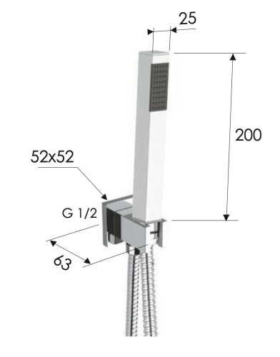 Душевой гарнитур Daniel A547Q495 настенныйу хром - фото 2