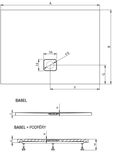 Душевой поддон Riho BASEL D005017005 90х90 акрил белый без ножек - фото 2
