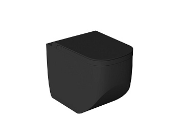 Чаша унитаза приставная Hatria NEXT A0Y3AY02 цвет черный матовый без сиденья безободковая душевой смыв