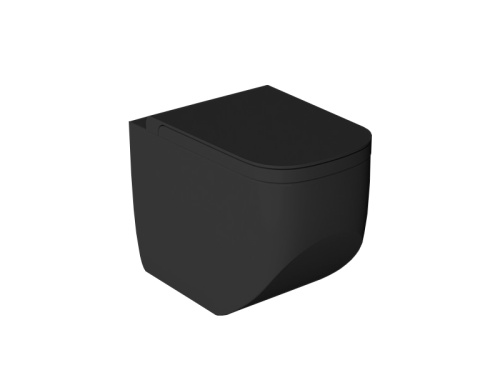 Чаша унитаза приставная Hatria NEXT A0Y3AY02 цвет черный матовый без сиденья безободковая душевой смыв