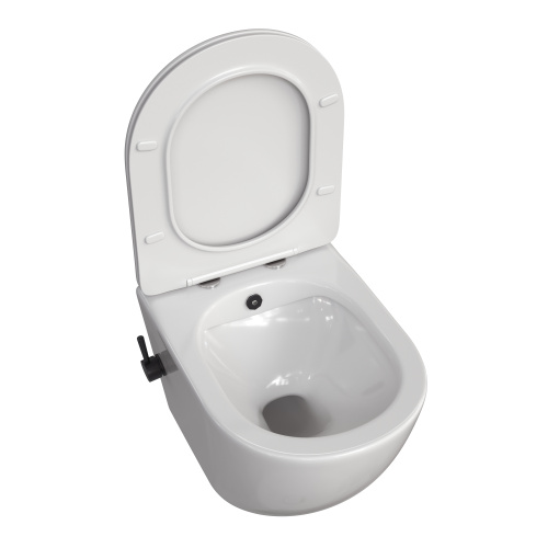 Унитаз подвесной Taliente Amato AM25010 + SMnero белый с сиденьем безободковый смыв торнадо - фото 2