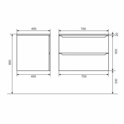 Тумба с раковиной Uperwood Tanos-Next 2900000092 70х45х52 цвет белый матовый - фото 4