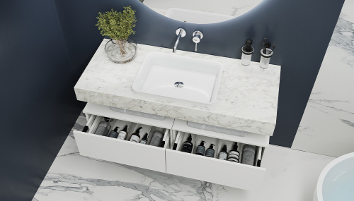 Тумба Velvex UNIT tpUNI.60.H27.Y-223 60х48х27 подвесная цвет белый лед - фото 4