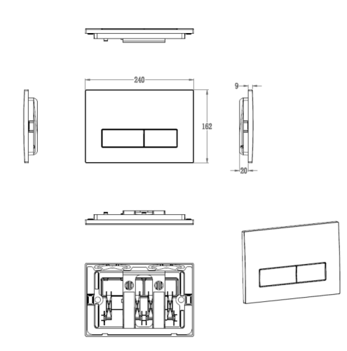 Кнопка смыва механическая Wonzon & Woghand WW-IB224-MB цвет черный - фото 2