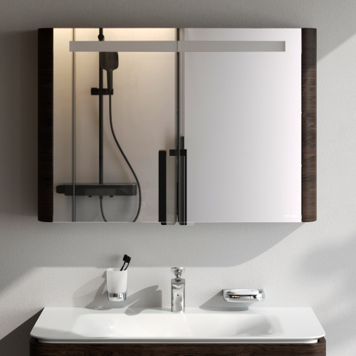 Зеркало-шкаф Am.Pm Sensation M30MCX1001TF 100х15х70 подвесной цвет табачный дуб - фото 3