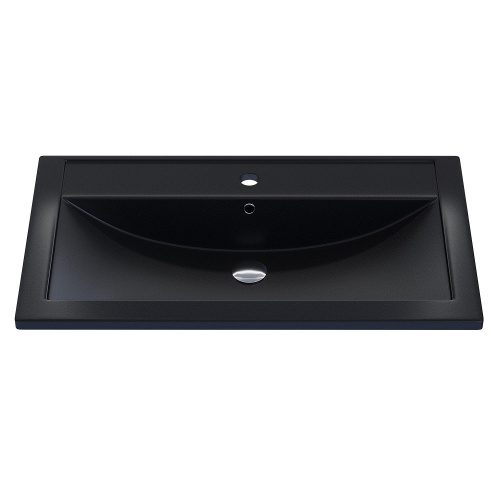 Раковина из искусственного камня Uperwood Foster Quartz 291030039 80х46 полувстраиваемая цвет черный - фото 4