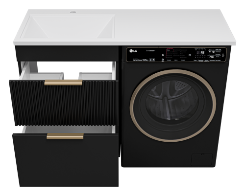 Тумба под раковину Brevita Enfida ENF-07060-022Я 58х48х76 напольная цвет черный - фото 3