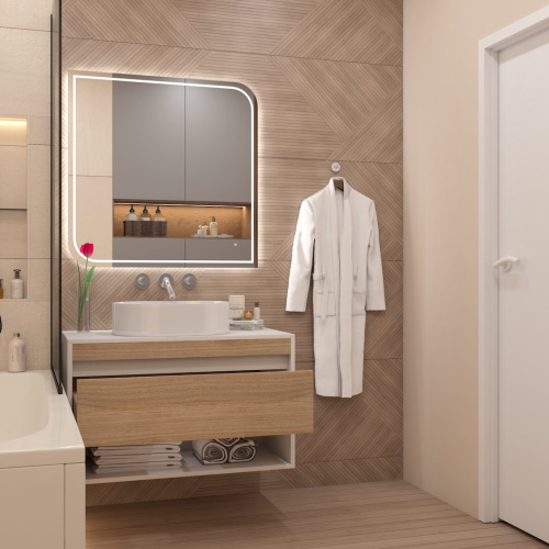 Тумба под раковину Teymi Ritta T60540 85х45х52 подвесная цвет белый/дуб - фото 5