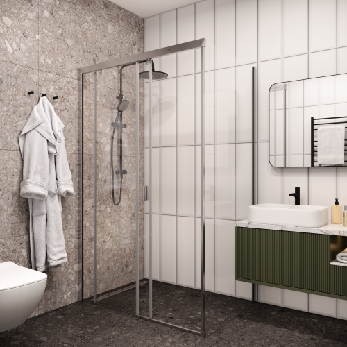 Душевой уголок Cerutti SPA MARBELLA 120 L 120х80 стекло прозрачное профиль хром глянцевый без поддона - фото 5