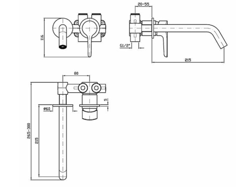 Смеситель ZUCCHETTI ZMM678 встраиваемый в стену хром - фото 2