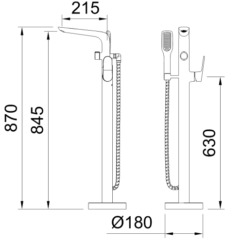 Смеситель Clever VOGUE XTREME 61738 напольный черный - фото 3