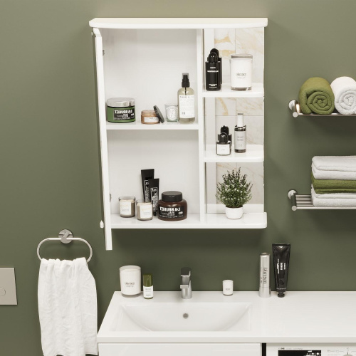 Зеркало-шкаф Onika Карина 205512 55х25х71 подвесной цвет белый - фото 5