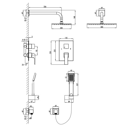 Душевая система LeMark Unit LM4529C встраиваемая в стену - фото 2
