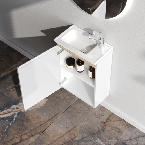 Тумба под раковину Am.Pm X-Joy M85AFHX0451WG 43х25х58 подвесная цвет белый - фото 4