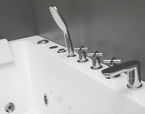 Ванна акриловая гидромассажная Cerutti SPA C-494-17L 170х80 пристенная асимметричная с ножками - фото 3