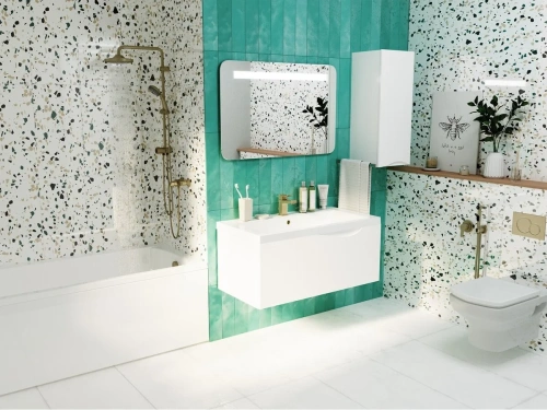 Шкаф-пенал 1MarKa Этюд У25502 35х30х90 подвесной цвет белый - фото 4