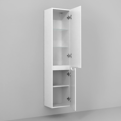 Шкаф-пенал Jorno WOOD Wood.04.150/P/W 33х27х150 подвесной цвет белый - фото 2