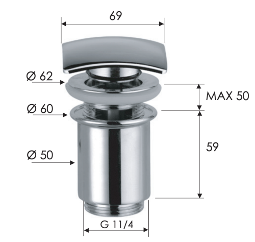 Донный клапан Remer  905SCC114 - фото 2