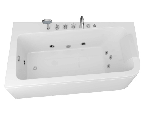 Ванна акриловая гидромассажная Grossman GR-17095-1L 170х95 пристенная асимметричная с ножками