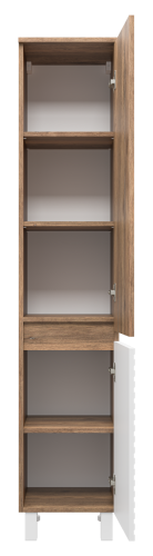 Шкаф-пенал Brevita Dakota DAK-050350-19/01П 35х34х165 напольный/подвесной цвет белый/коричневый - фото 3