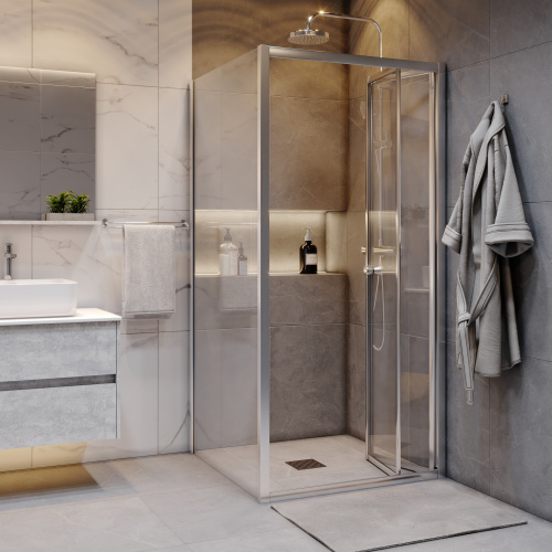 Душевой уголок Grossman Advans GR-8080Ad 80х80 стекло прозрачное профиль хром глянцевый без поддона - фото 2