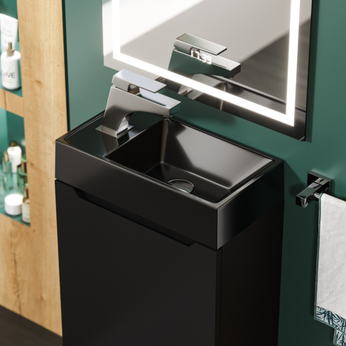 Раковина из литьевого мрамора Uperwood Classic New 2911021334 41х23 полувстраиваемая цвет черный глянцевый - фото 2