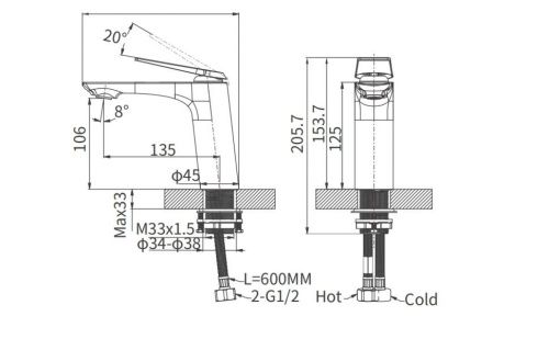 Смеситель Arrow AMP1145 на раковину хром - фото 5