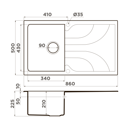 Кухонная мойка Omoikiri Yasugata 86 4993869 86х50 цвет бежевый - фото 2