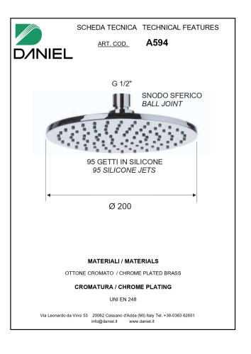 Душевая система Daniel Suvi S20617Z-CR встраиваемая цвет хром - фото 3