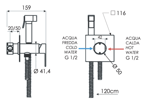 Гигиенический душ со смесителем Remer Q65 хром - фото 2