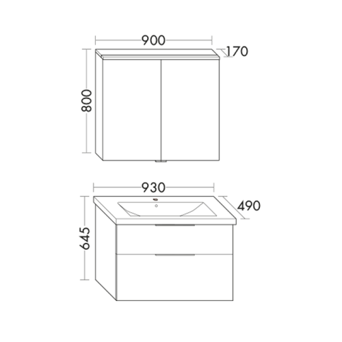Тумба с раковиной Burgbad Eqio SEYQ093F2012C001*1 93х49х64 подвесная цвет трюфельный декор - фото 2
