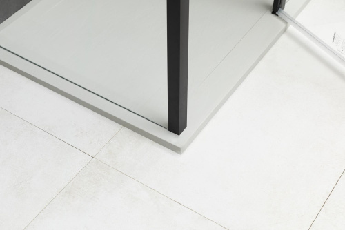 Душевой уголок Allen Brau Priority 3.31006.BBA + 3.31015.BBA 100х80 стекло прозрачное профиль черный без поддона - фото 5