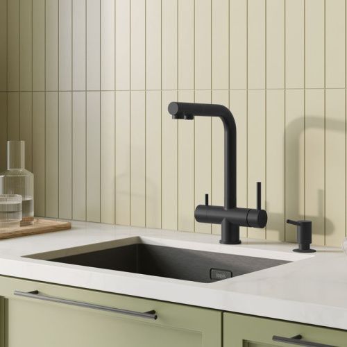 Смеситель для кухни IDDIS Umbra UMBBLPFi05 на мойку черный матовый - фото 2