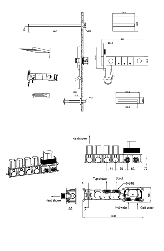 Душевая система Boheme Zodiac 132-2-CB встраиваемая цвет медь брашированная - фото 2